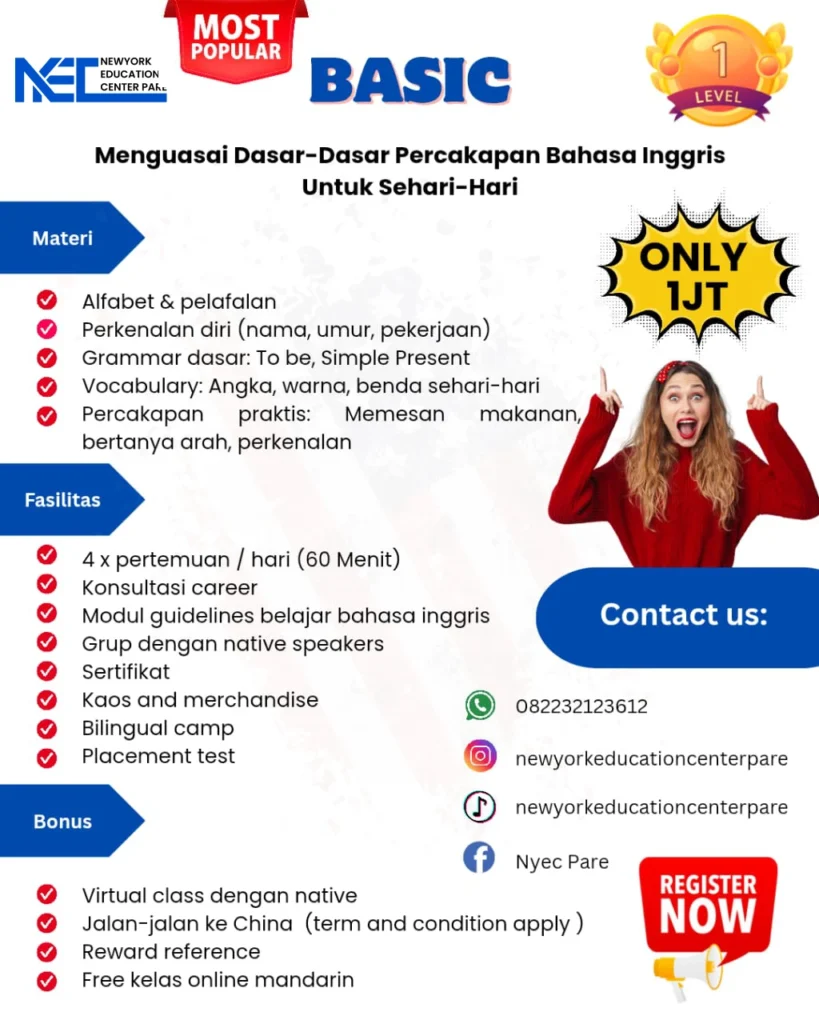 Program Kursus bahasa inggris kampung inggris pare - nyec pare